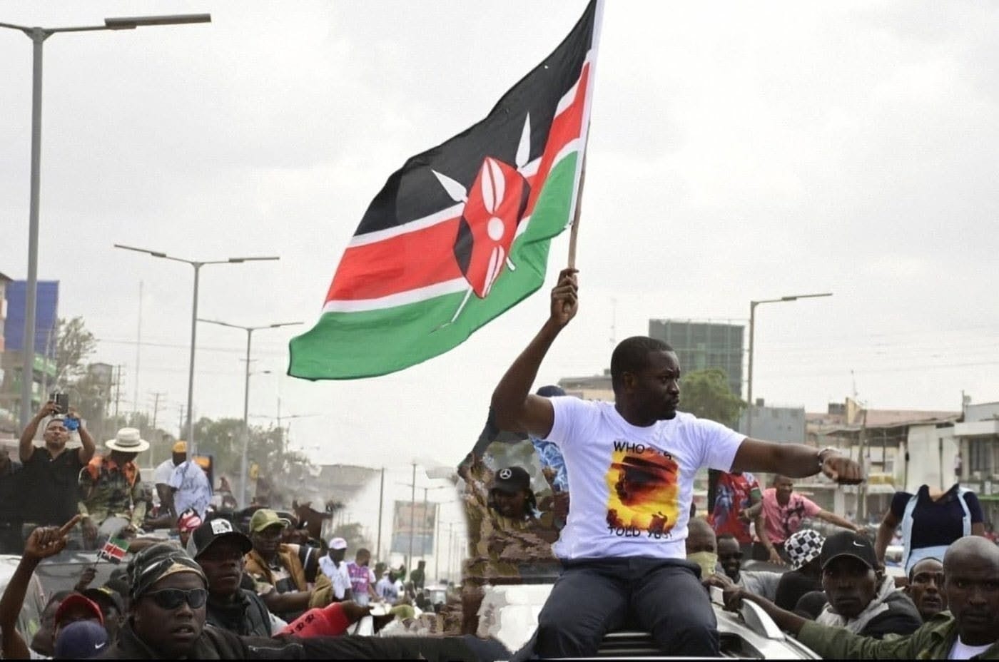 Edwin Sifuna leads the ODM "Linda Mwananchi" Brigade during a rally in Kitengela last Sunday. Picture/Courtesy