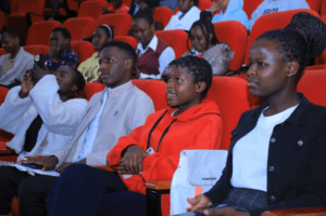 Young online publishers follow proceedings at the 2026 Click Awards and International Creator Day held at the University of Nairobi on May 14, 2026.