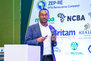 Henock Eyob, Managing Director and Partner at Boston Consulting Group (BCG), delivers a keynote address at the InsurTech Forum Nairobi 2026. Photo/Courtesy
