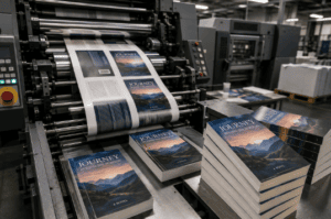 Printing produces the physical copies of a book, while publishing involves the wider process of preparing, positioning and bringing the work to readers.