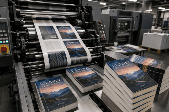 Printing produces the physical copies of a book, while publishing involves the wider process of preparing, positioning and bringing the work to readers.